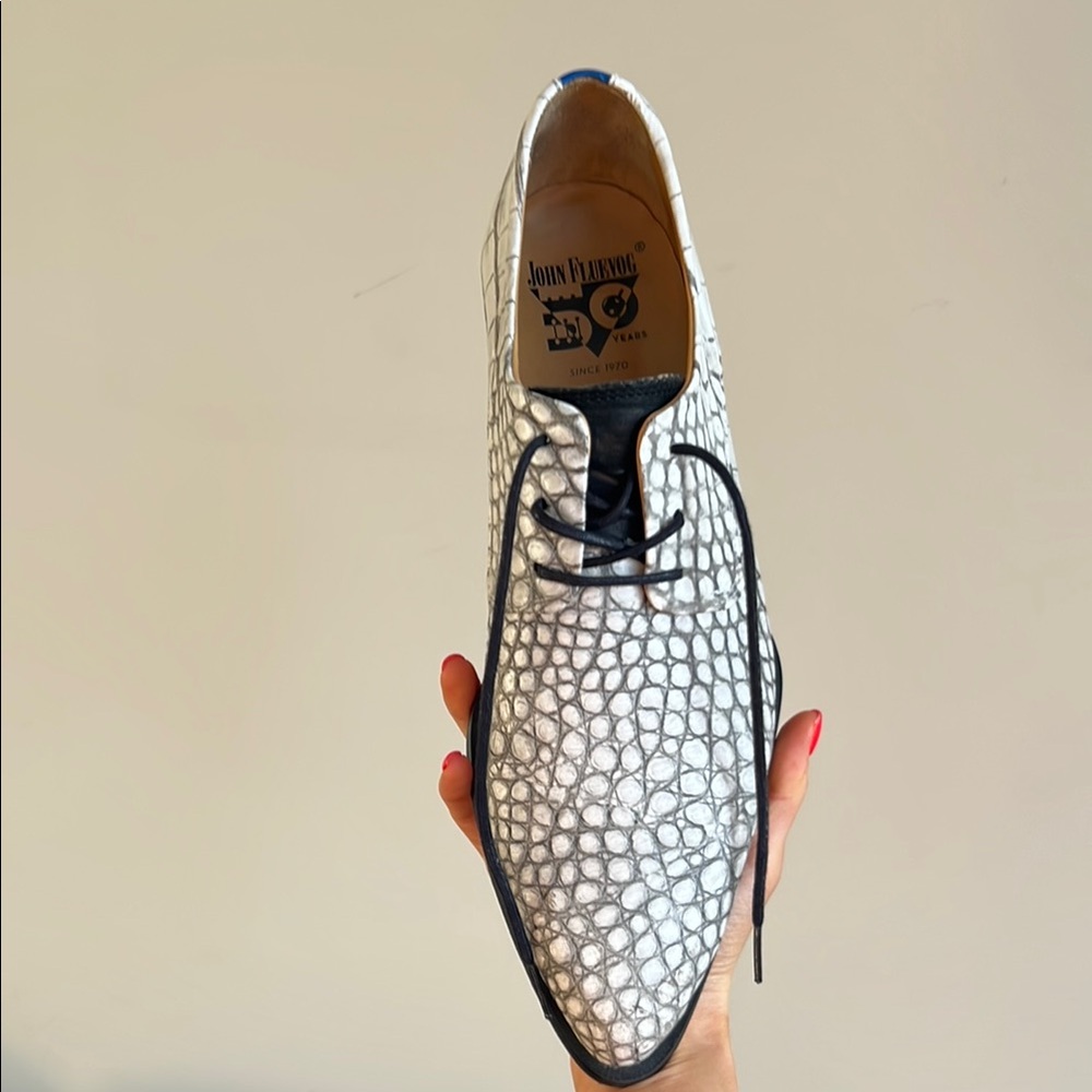 John Fluevog White and Black Men's Shoes